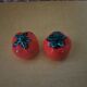 Vintage slip tomato salt and pepper shakers