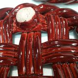 Trifle and 2 bottle coasters, woven ceramic