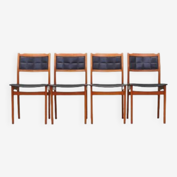 Set of four beech chairs, Danish design, 1970s, production: Denmark