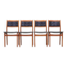 Ensemble de quatre chaises en hêtre, design danois, années 1970, production : Danemark