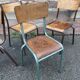 Lot de 4 chaises industrielles école vintage collectivités mullca 6