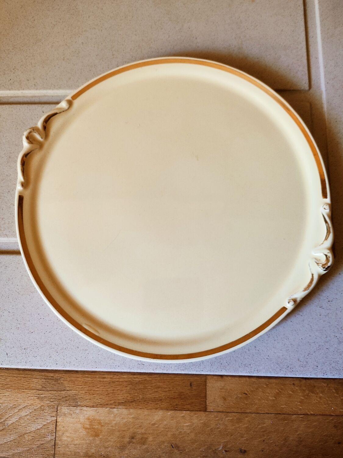 Small retro yellow earthenware dish