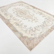 6x10 Cream & Beige Oriental Turkish Area Rug, 193x298Cm