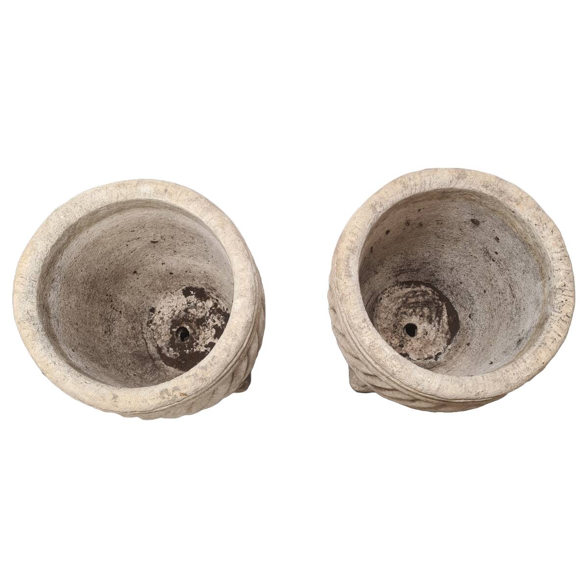 Pots de fleurs classiques en grès français, années 1980/90