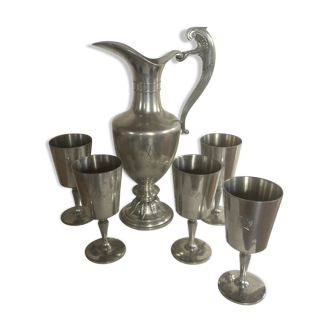 Pitcher and cups