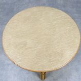 Vintage tripod rattan side table 60s