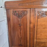 Art Deco walnut headboard