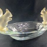 Oblong crystal bowl signed Sèvres decorated with squirrels