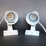 Two vintage Lita white metal clamp lamps