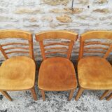 12 varnished bistro chairs