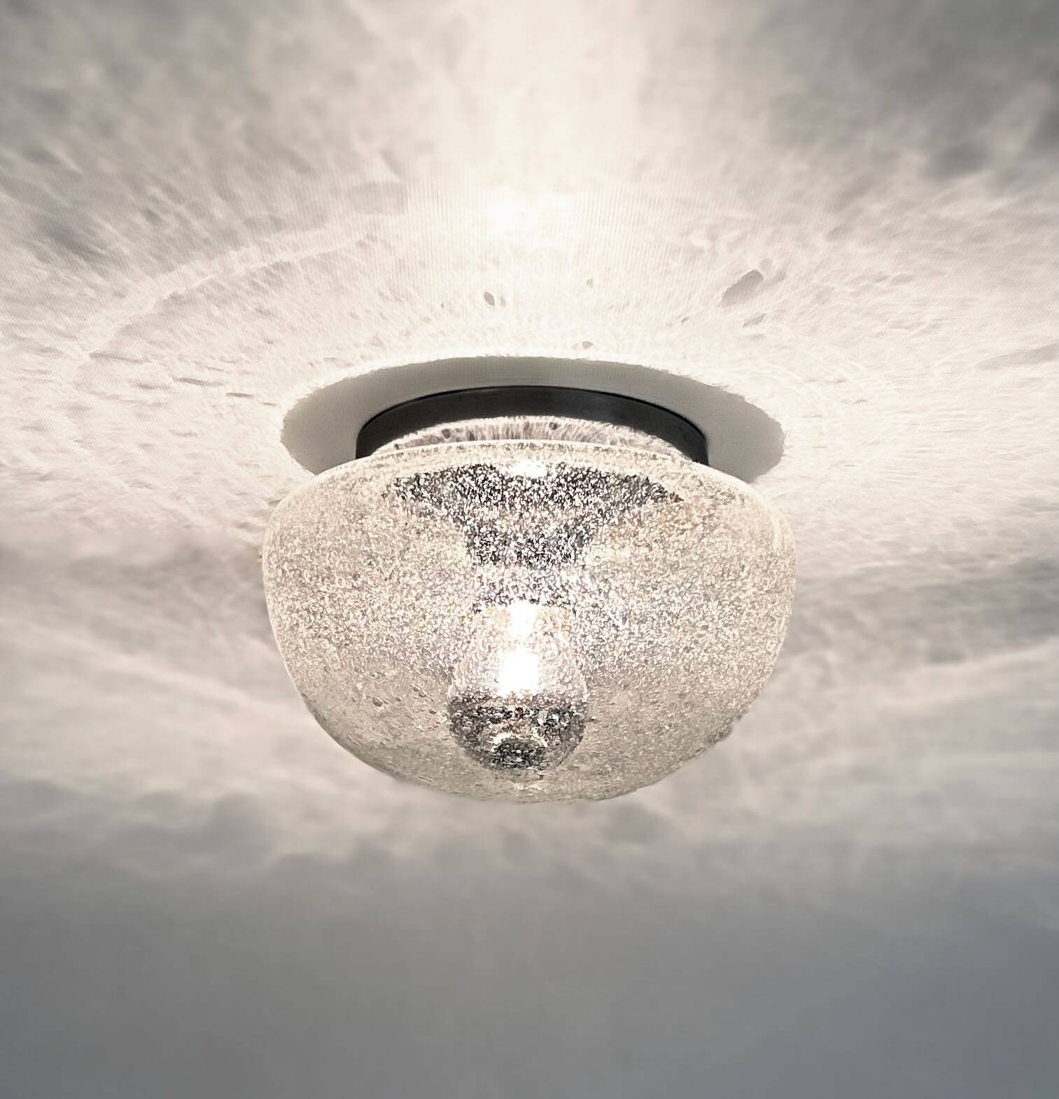 Transparent bubble glass ceiling lamp by peill & putzler, 1970s