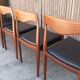 Suite de quatre chaises teck vintage