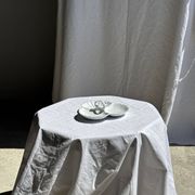 Vintage serving dish in white porcelain with shells MP Samie D26 H4