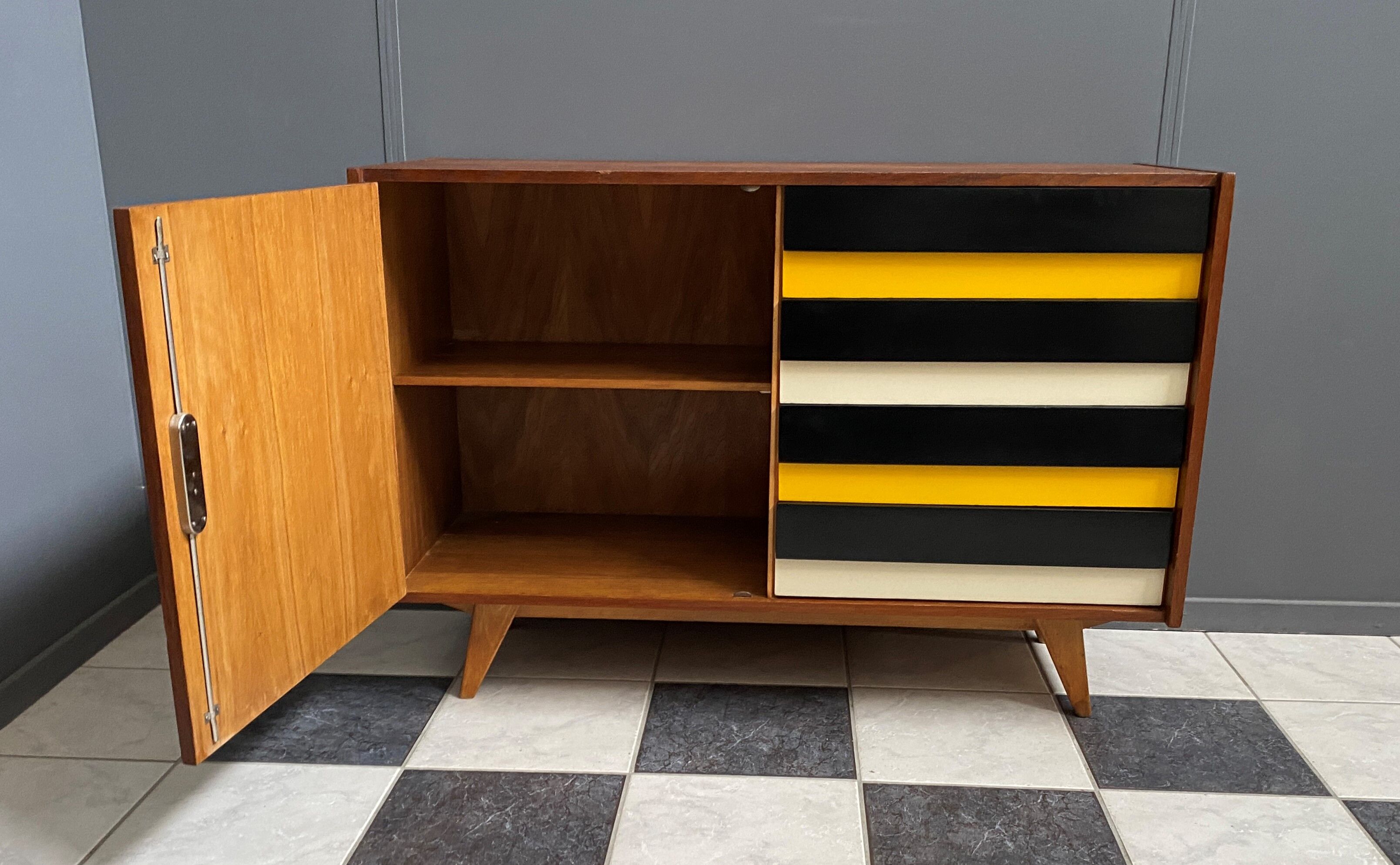 Jiri Jiroutek Yellow sideboard model U458 by Interier Praha 1960s