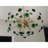 Green “coni” murano glass sputnik oval chandelier