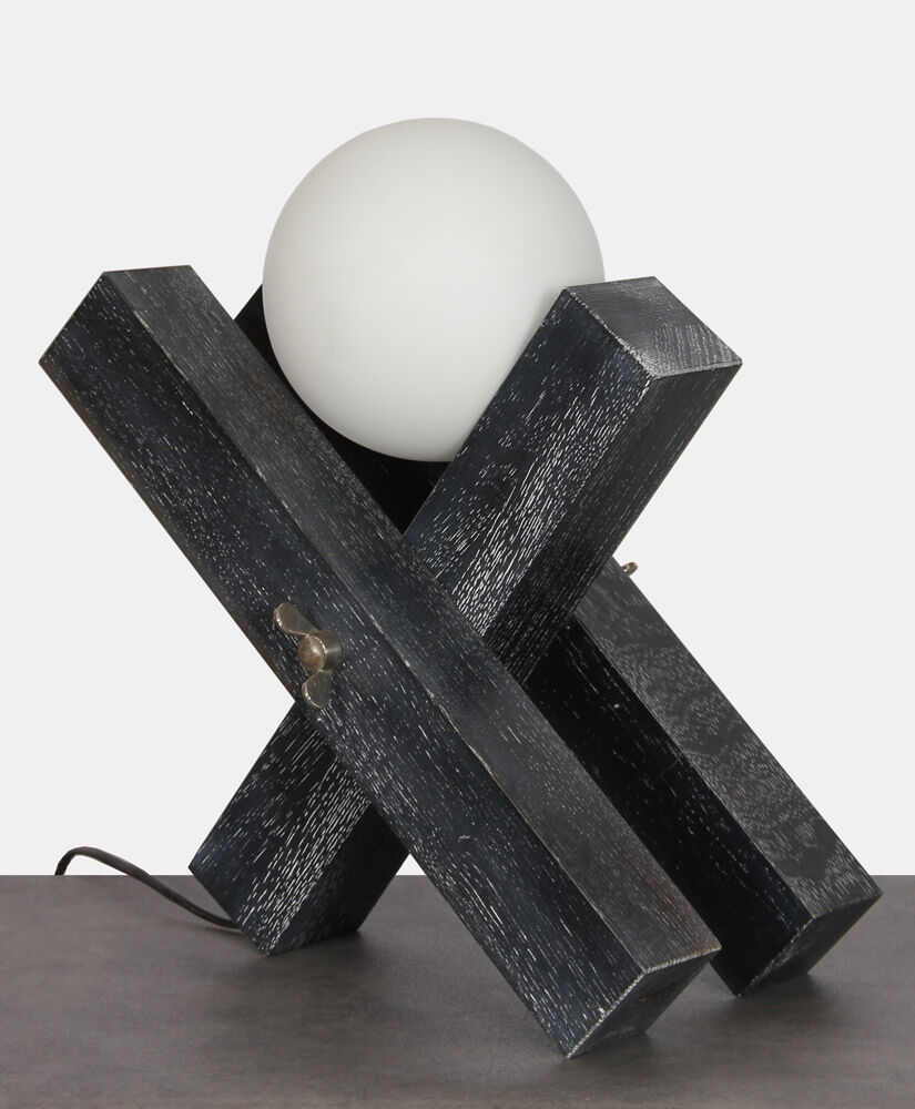 Wooden lamp by François Arnal, limited edition, 1992