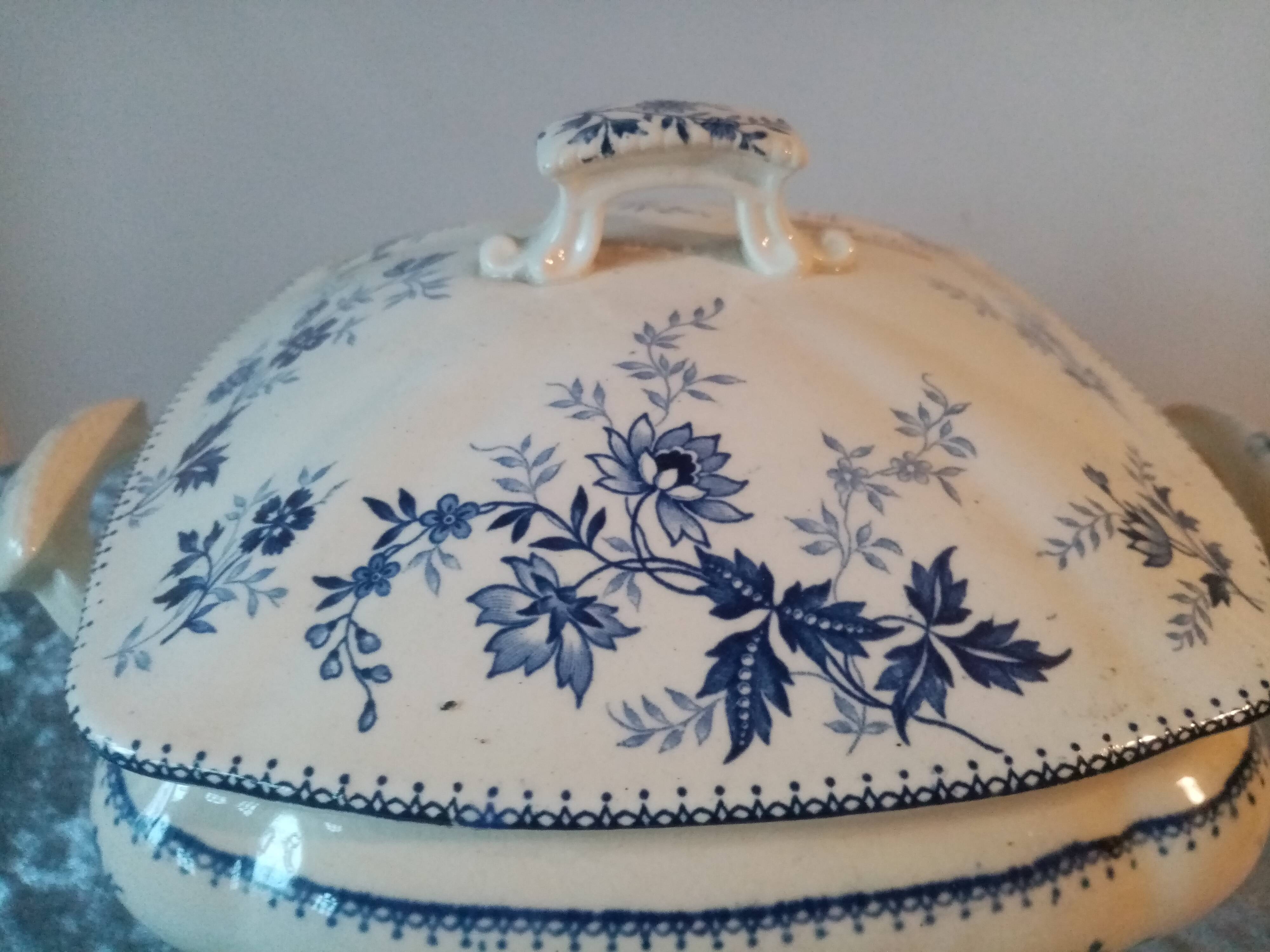 Rare earthenware vegetable dish with floral decoration bfk boch frères keramik