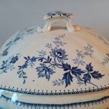 Rare earthenware vegetable dish with floral decoration bfk boch frères keramik