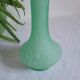 Green and white glass paste single flower vase