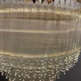 Mid-century italian brass acrylic chandelier lamp