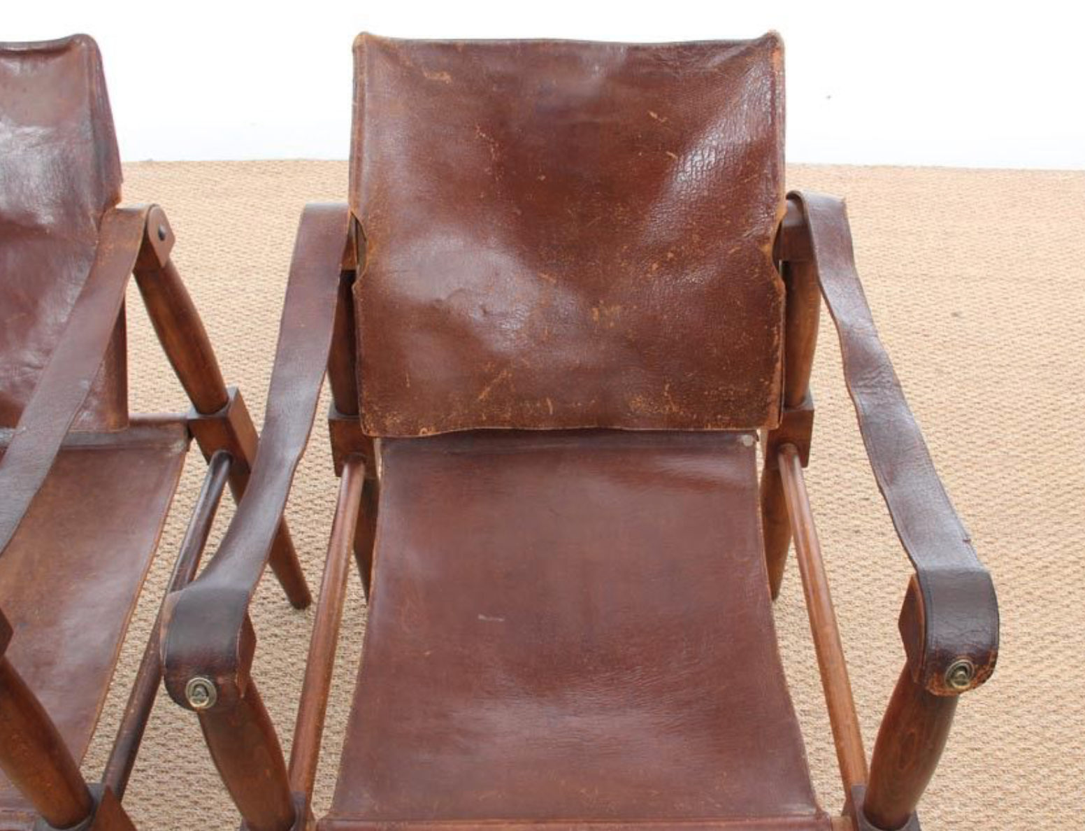 Fauteuils Safari en hêtre 1940s