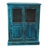 Armoire en bois ancien avec portes avec grille