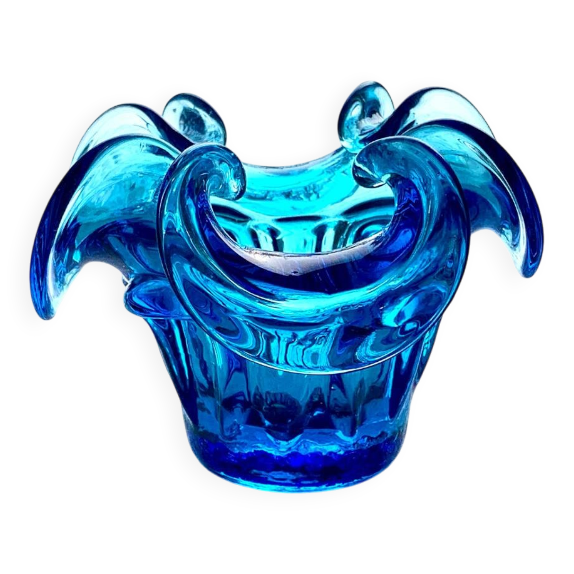 Vintage blue Murano glass catchall