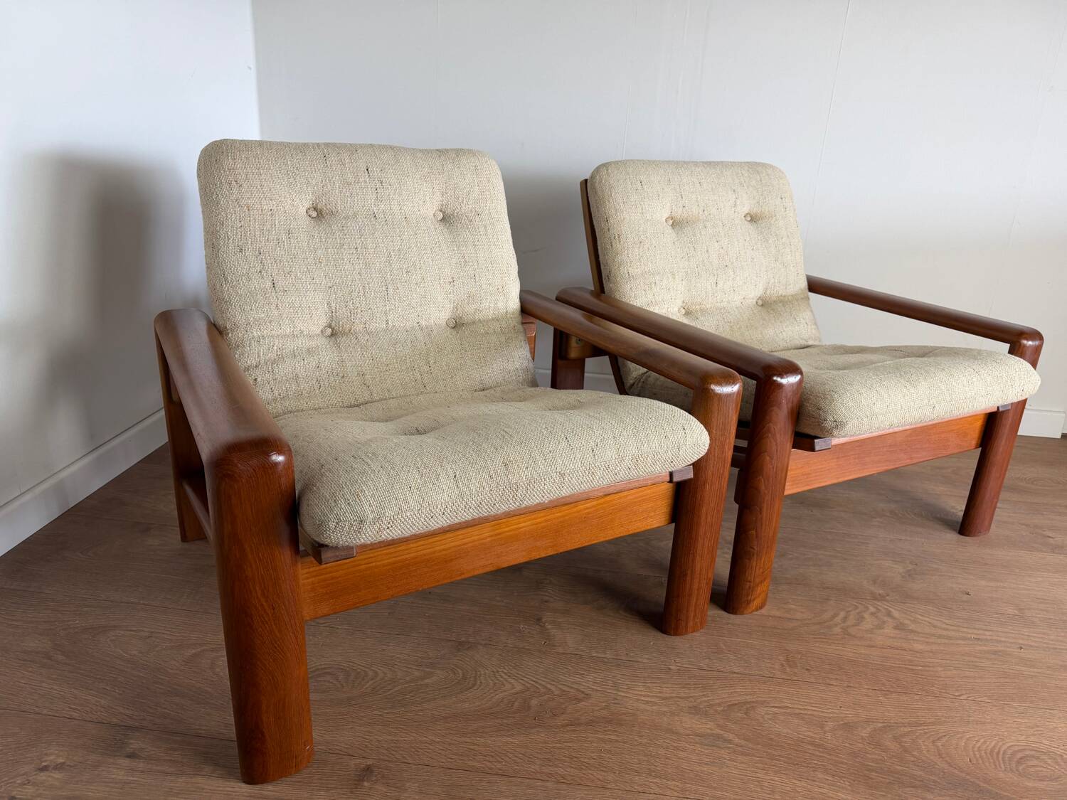 Pair of Scandinavian armchairs – 1970 - Attributed to EMC Mobel Denmark