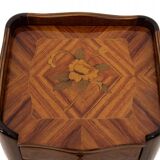 Inlaid bedside tables, Louis XV style, France.