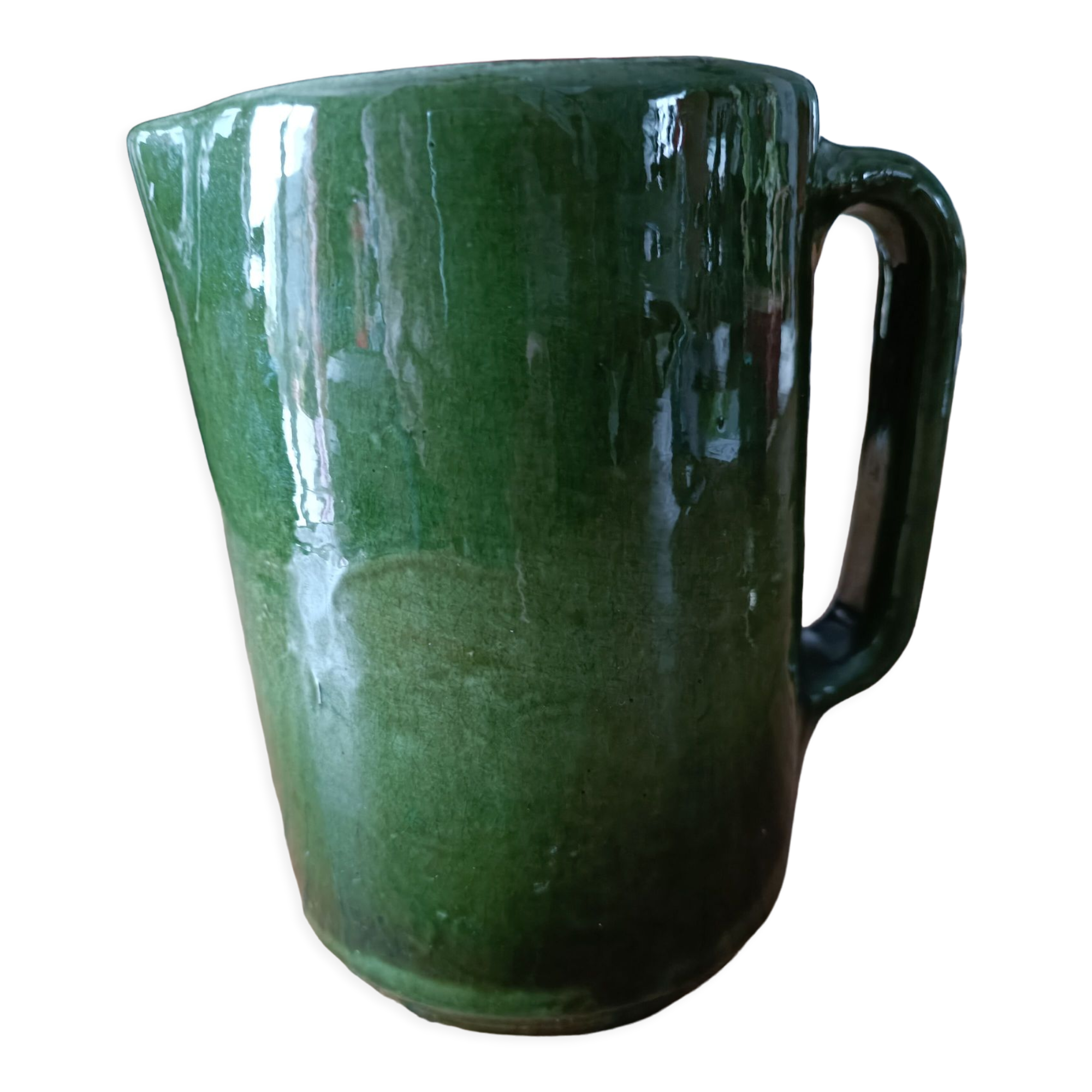 Glazed terracotta pitcher