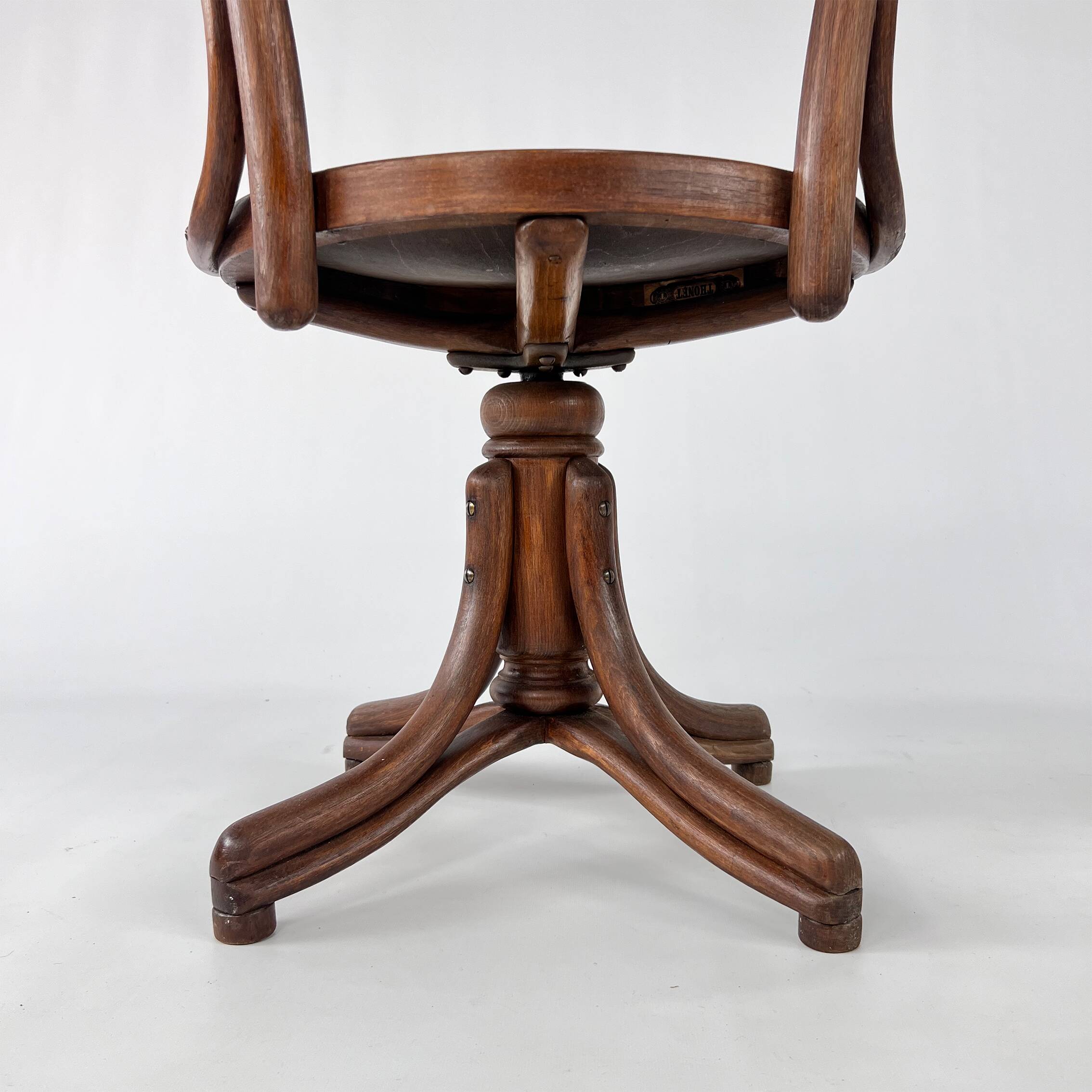 Chaise de Bureau en Chêne Courbé par Thonet, 1950s