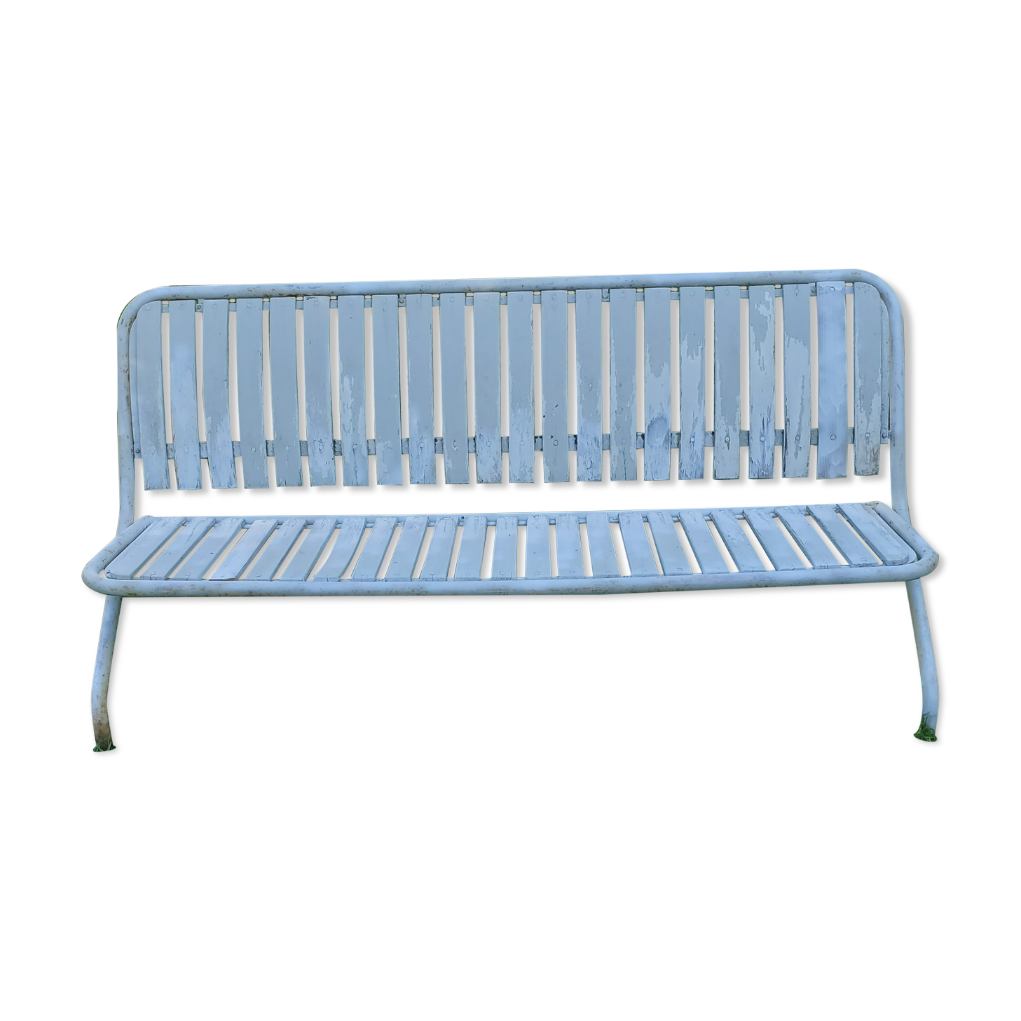 Slatted and folding garden bench