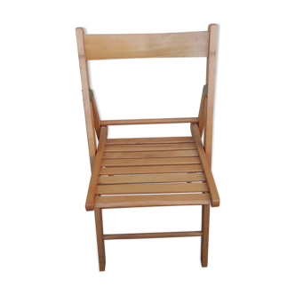 Chaise pliante bois blond