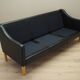 Black leather sofa, Danish design, 1970s, manufacture: Hurup Møbelfabrik