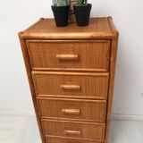 Vintage bamboo chest of drawers from the 60s and 70s