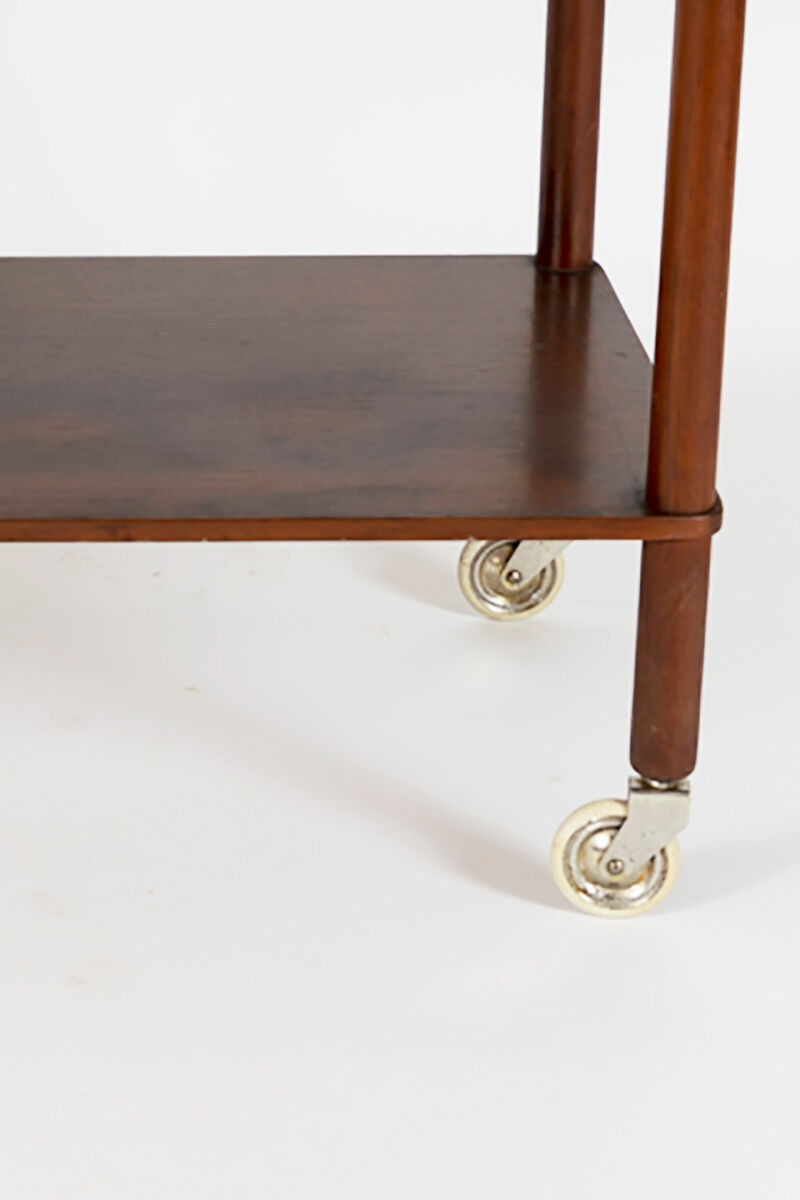 Danish designed rosewood rolling table-side cart, circa 1960