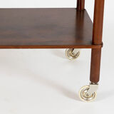 Danish designed rosewood rolling table-side cart, circa 1960