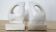 Pair of modernist bookends in white alabaster – 1970s/80s design