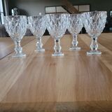 5 thick glass stemmed glasses