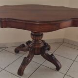 Walnut violin table with 2 drawers