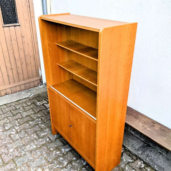 Golden oak bookcase 60s