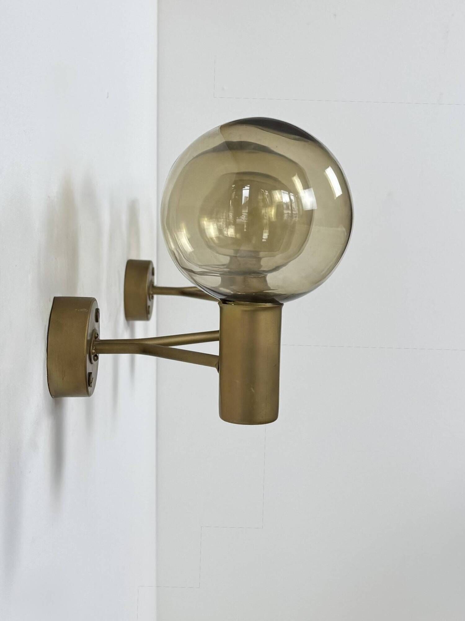 Pair of vintage Holophane wall sconces in opaline glass, France, 1950.