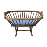 Old four-poster cradle, turned wood, late XIX early XX