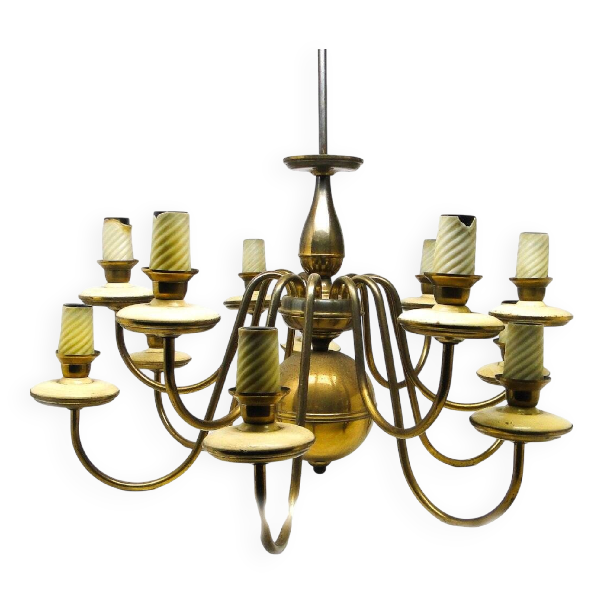 Vintage metal chandelier, Poland, 1980s