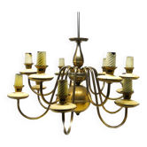 Chandelier en métal vintage, Pologne, années 1980