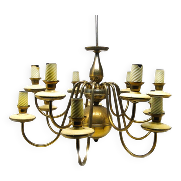 Chandelier en métal vintage, Pologne, années 1980