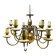 Vintage metal chandelier, Poland, 1980s