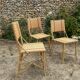 Set de 3 chaises en rotin vintage
