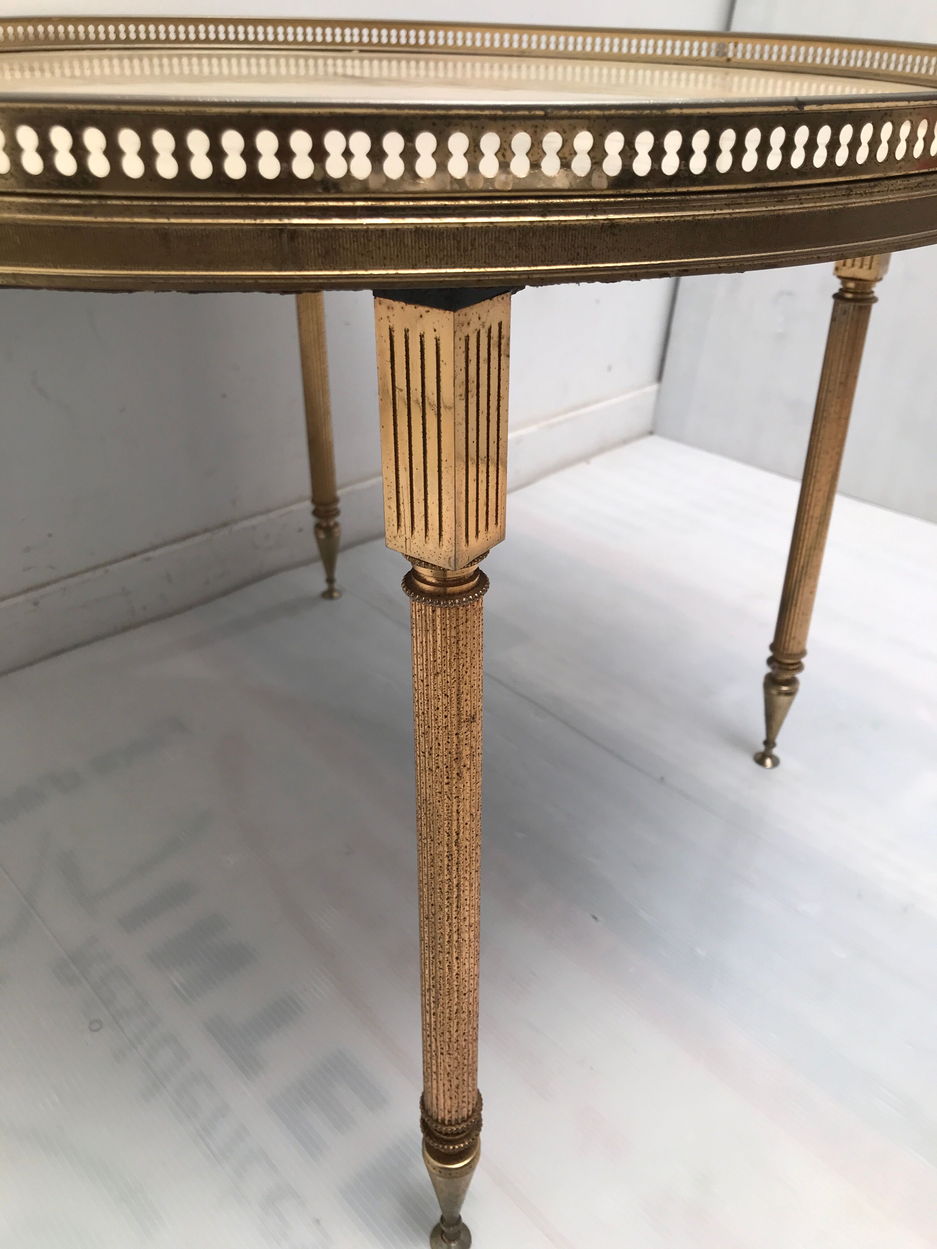 Brass and marble coffee table 60s