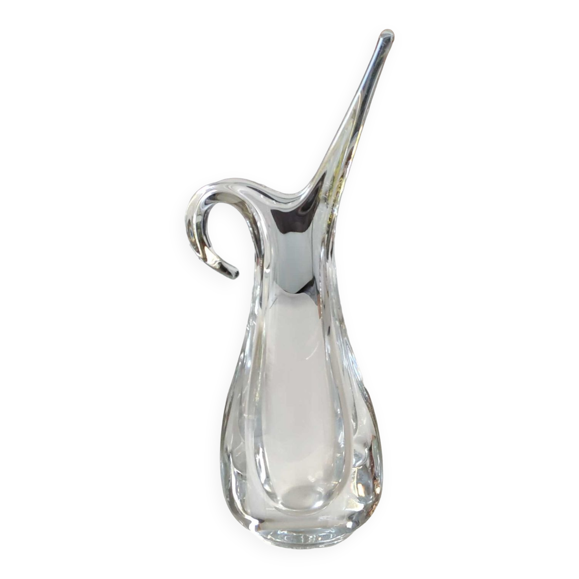 Soliflore vase in crystalline glass, by Flavio Poli for Art Vannes France. High 32 cm